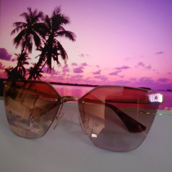 Prada Accessories - PRADA CINEMA 68TS CAT EYE SUNGLASSES - PINK LENS